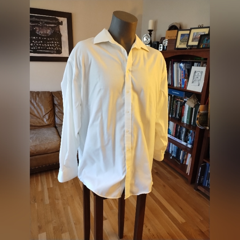Joseph Abboud White Long Sleeve Dress Shirt Size 17.5
